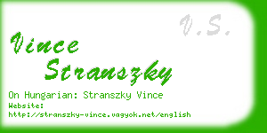 vince stranszky business card